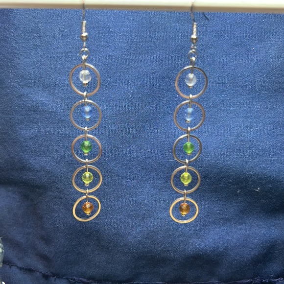 22127 multi-colored dangle earrings - Picture 1 of 4